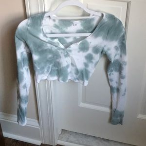 Garage tie dye long sleeve crop top NEW
